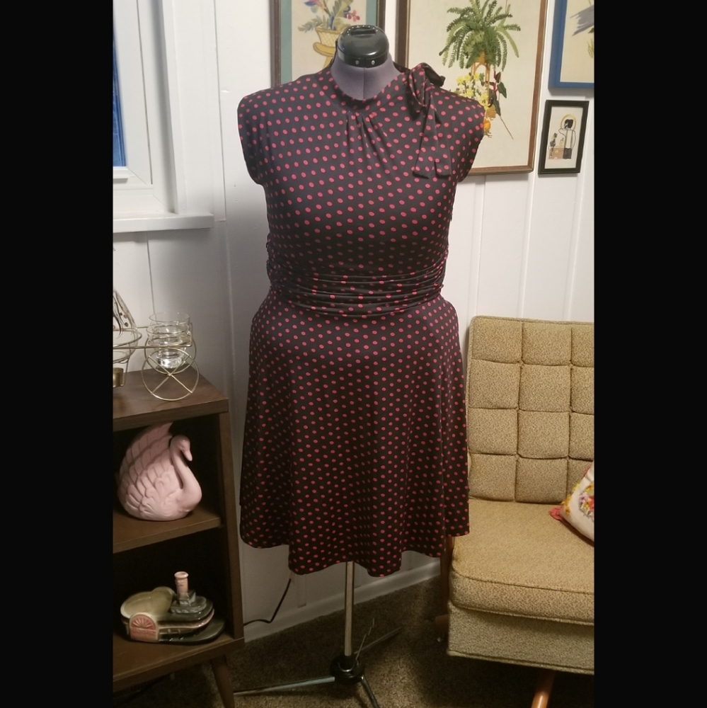 Lindy Bop Black with Red Polka Dot Dress